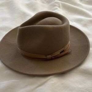 Brixton Tan and Brown Fedora Hat